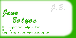 jeno bolyos business card