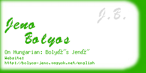 jeno bolyos business card